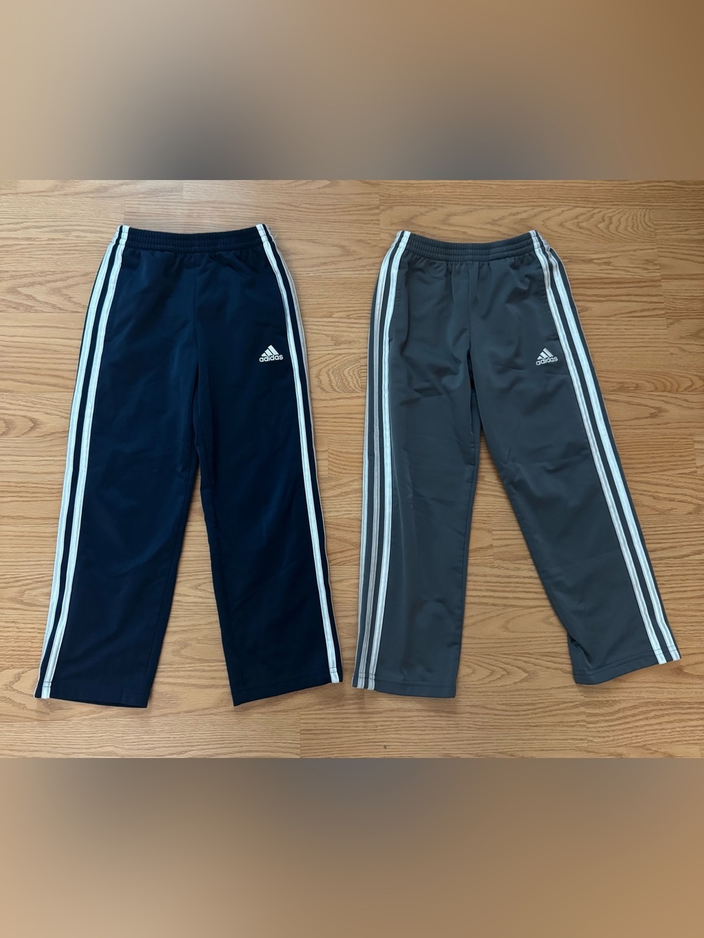 adidas Kids' 2-Pack Athletic Track Pants Joggers – Navy & Gray - Boys 6